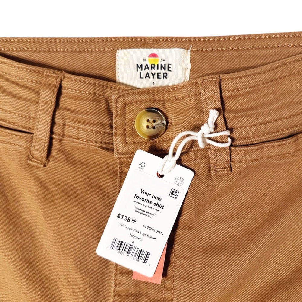 NWT Marine Layer Bridget Full Length Raw Edge Fray Pants - Picture 5 of 7